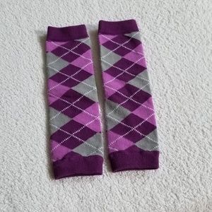 Baby Leggings Purple Argyle